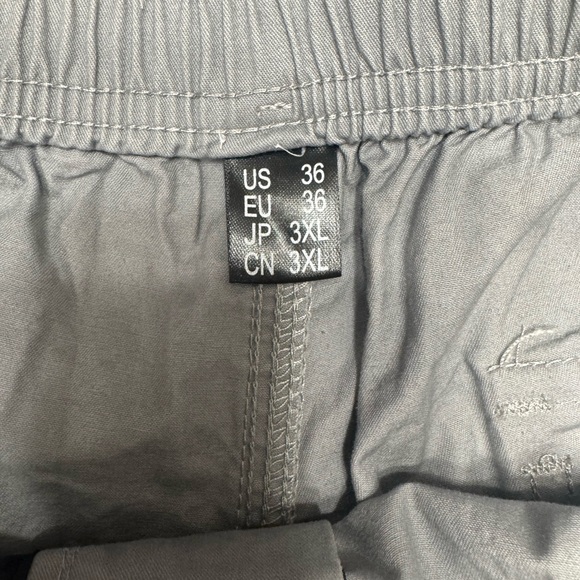 NWOT Men's Cargo Shorts casual twill elastic Light Grey Size 36 - Picture 9 of 9